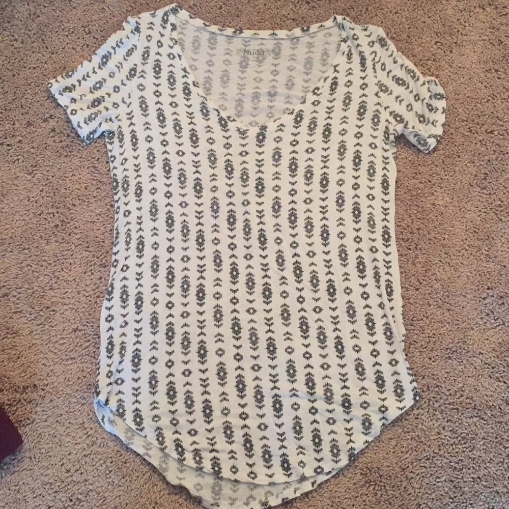 Aztec white and black top.